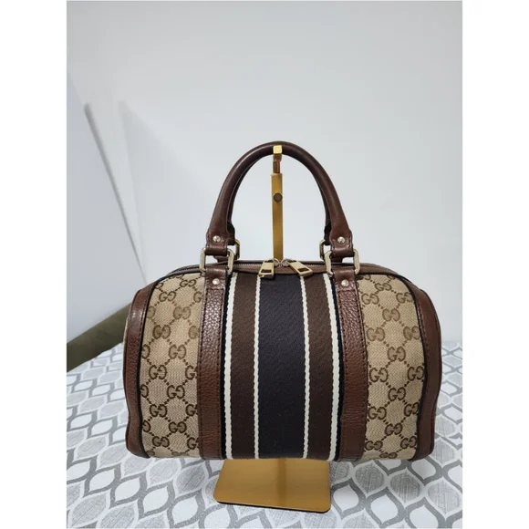Gucci GG Canvas Top Handle Bag Brown/Beige
